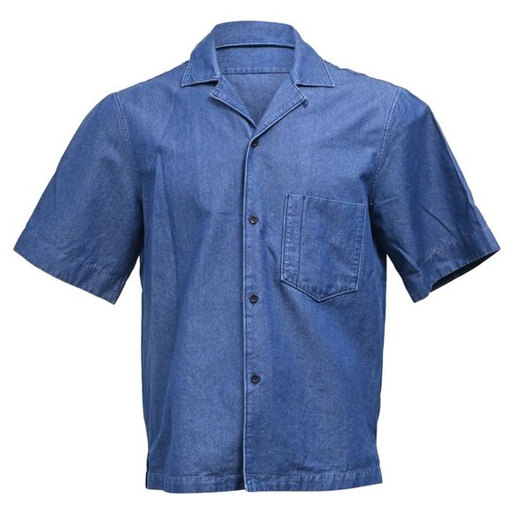 Acne Studios Short Sleeve Shirt in Blue Cotton Denim